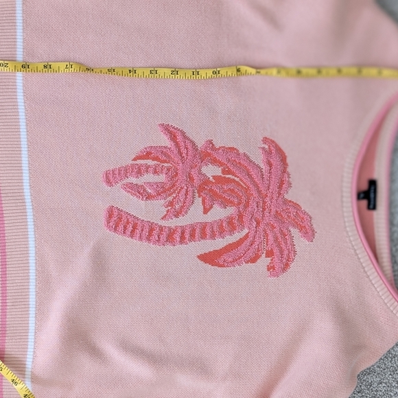 Talbots Pink Palm Tree Sweater - Picture 12 of 12